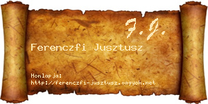 Ferenczfi Jusztusz névjegykártya